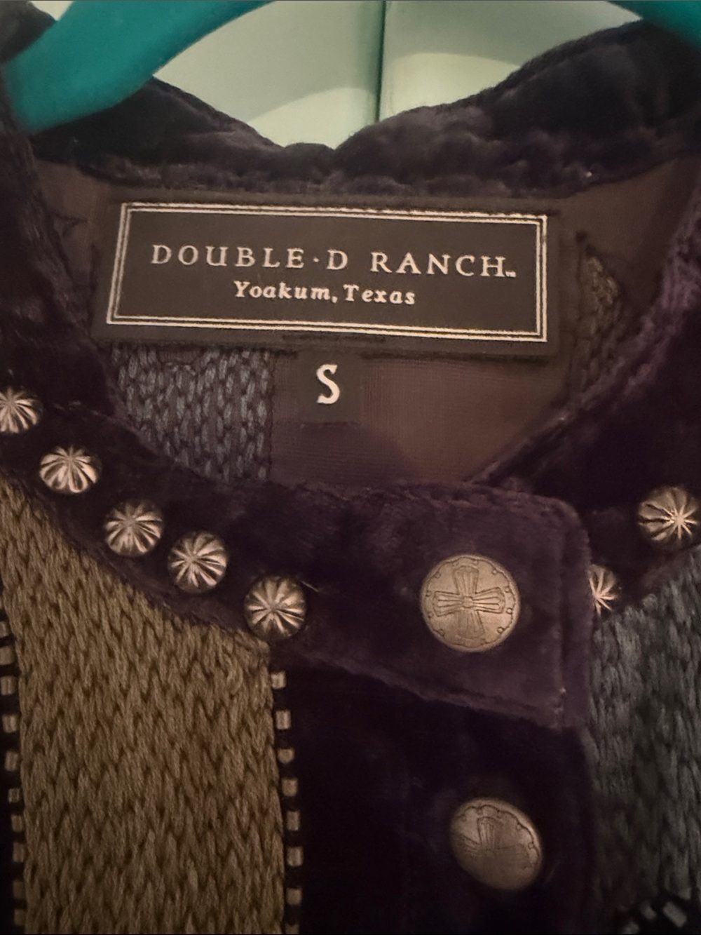 Double D Ranch Navy Velvet Top - Picture 2 of 5